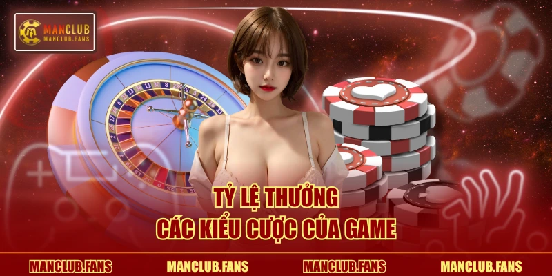 Tỷ lệ thưởng các kiểu cược của game